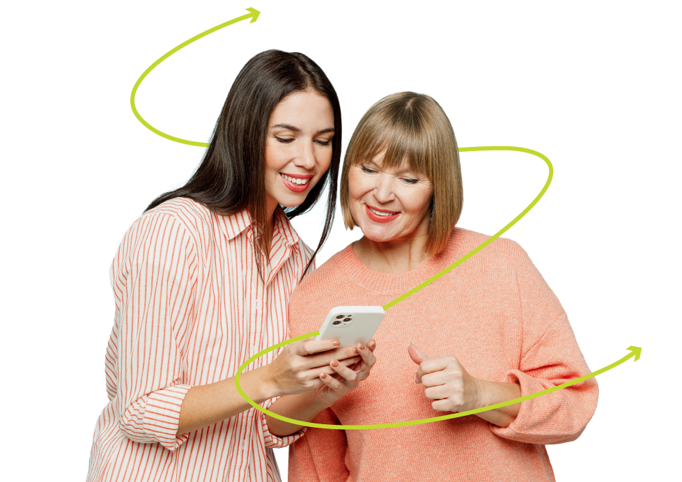 Vecmāmiņa ar telefonu